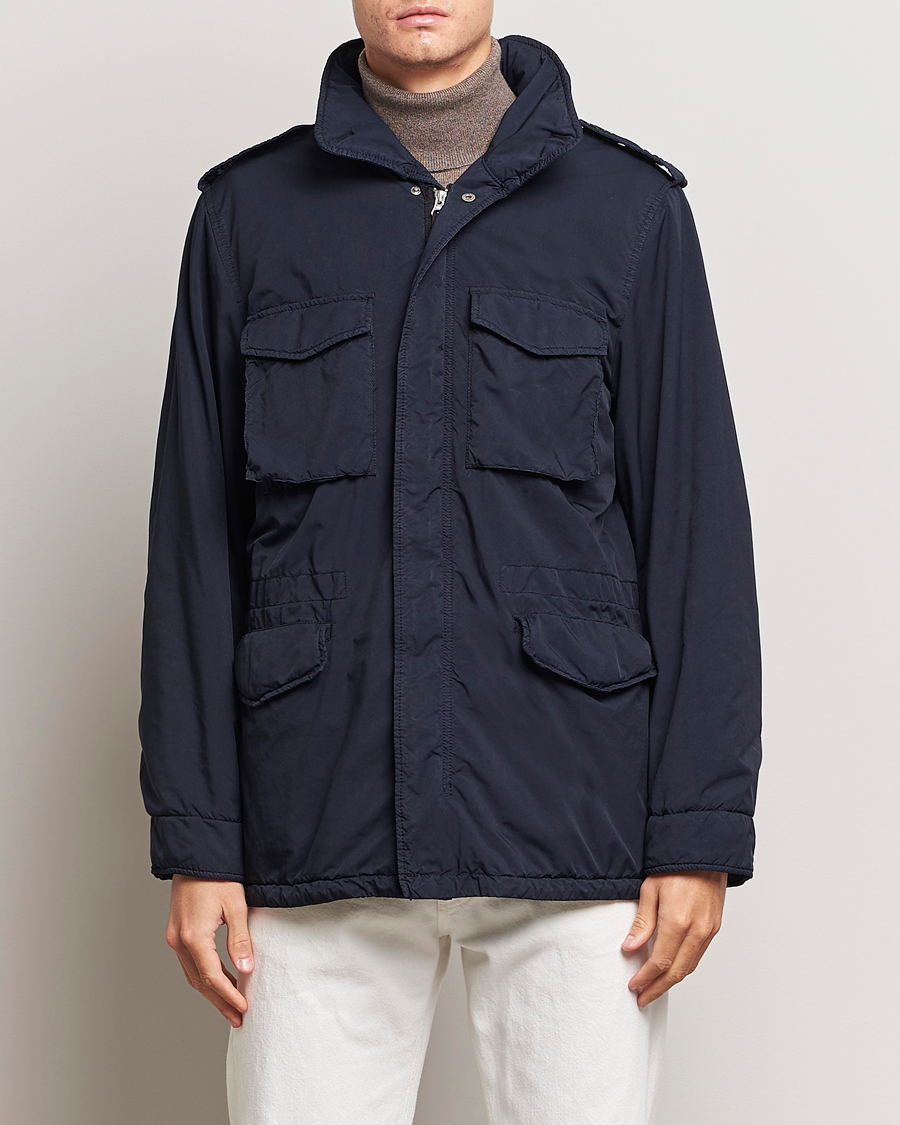 Herre | Jakker | Aspesi | Garment Dyed Field Jacket Navy