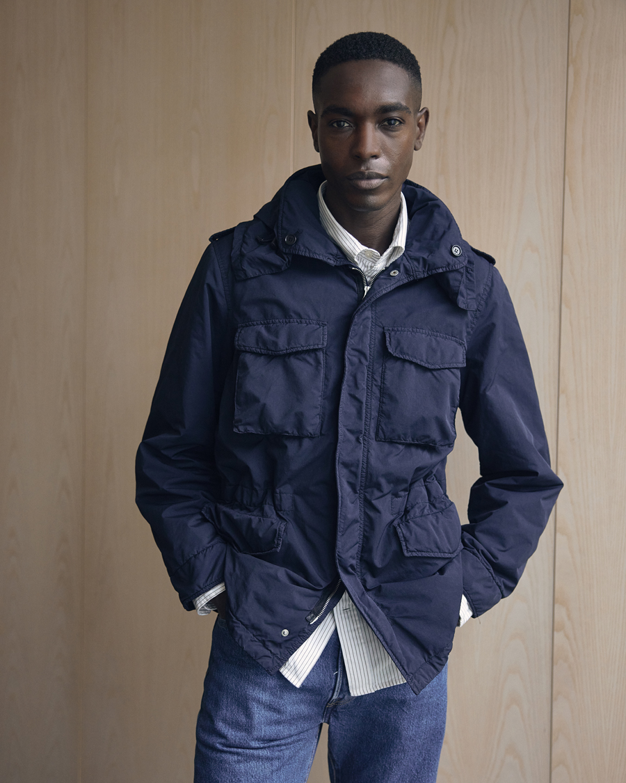 Herre | Jakker | Aspesi | Garment Dyed Field Jacket Navy