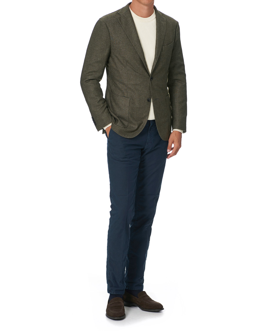 Herre | Bukser | Incotex | Slim Fit Garment Dyed Slacks Navy