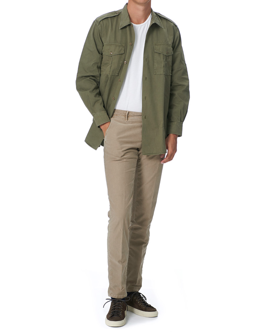 Herre | Bukser | Incotex | Slim Fit Garment Dyed Slacks Beige