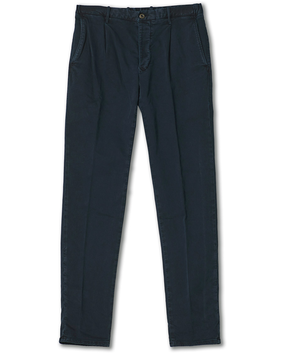 Herre | Bukser | Incotex | Slim Fit Cotton Satin Sweatpants Midnight