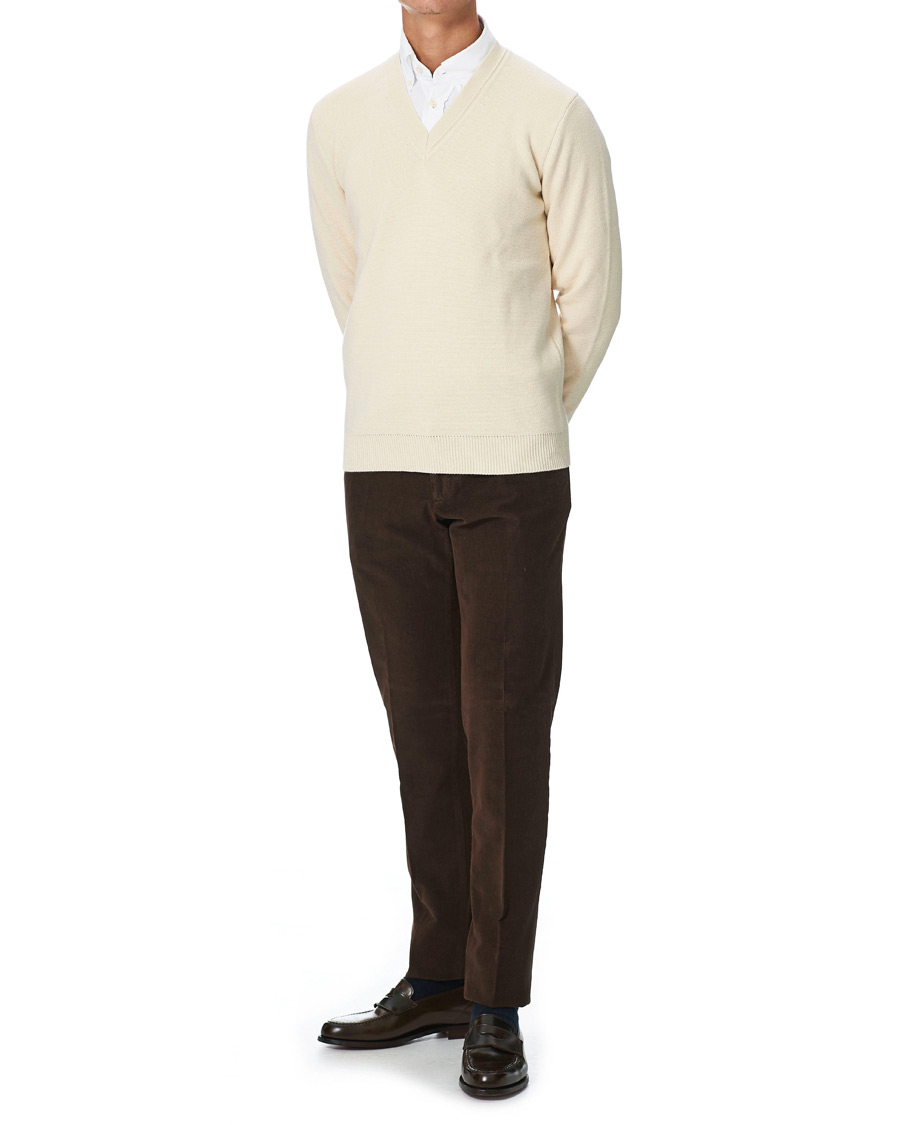 Herre | Bukser | Incotex | Slim Fit Corduroy Trousers Dark Brown