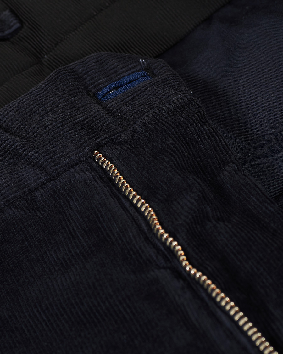 Herre | Bukser | Incotex | Slim Fit Corduroy Trousers Navy