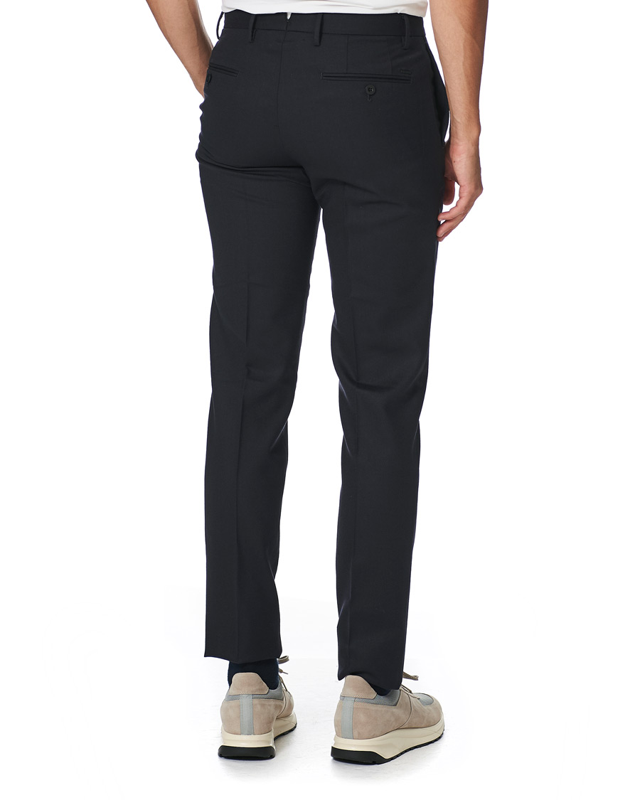 Herre | Bukser | Incotex | Slim Fit Washable Flannel Trousers Navy