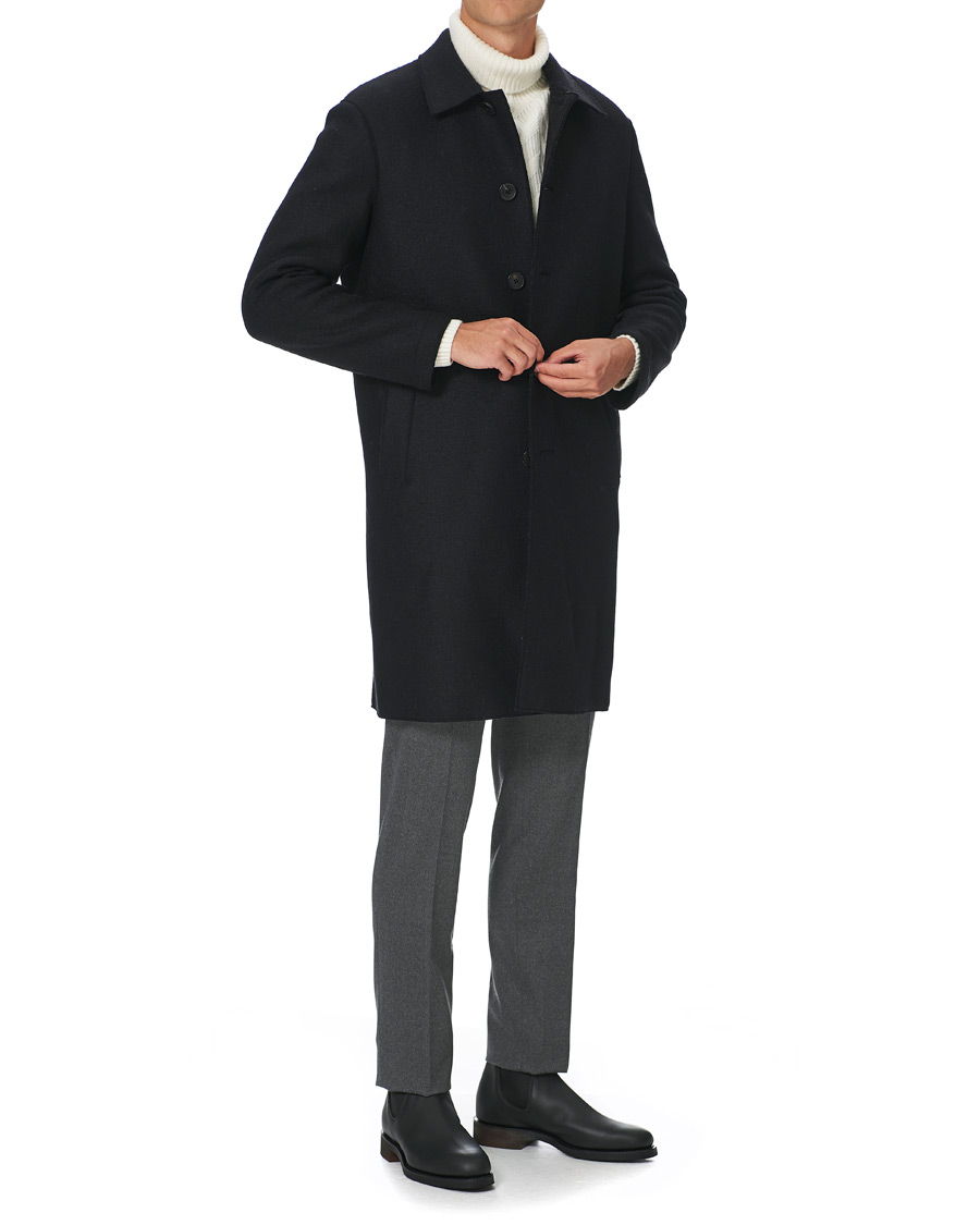 Herre | Italian Department | Incotex | Slim Fit Washable Flannel Trousers Grey Melange