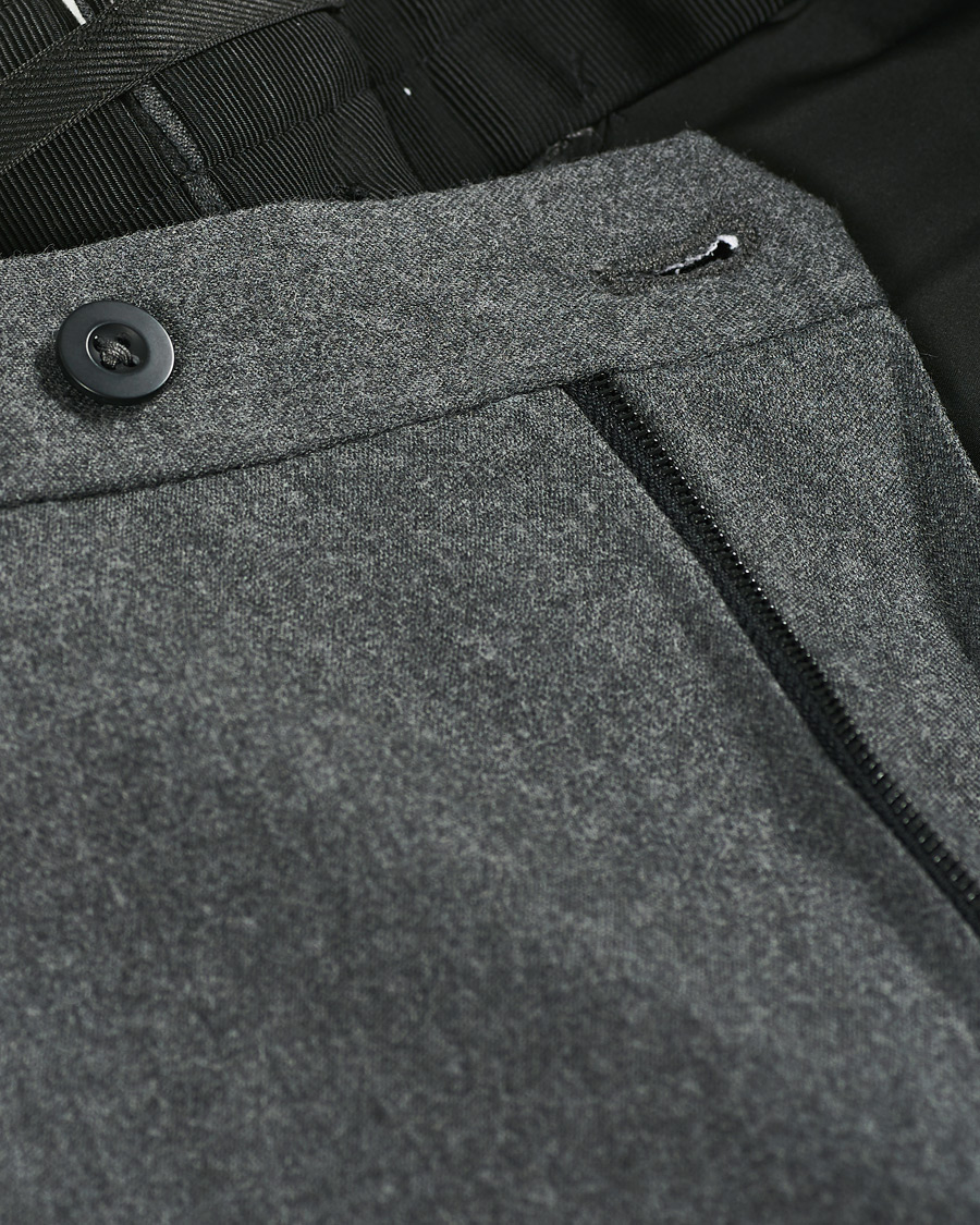 Herre | Bukser | Incotex | Slim Fit Washable Flannel Trousers Grey Melange