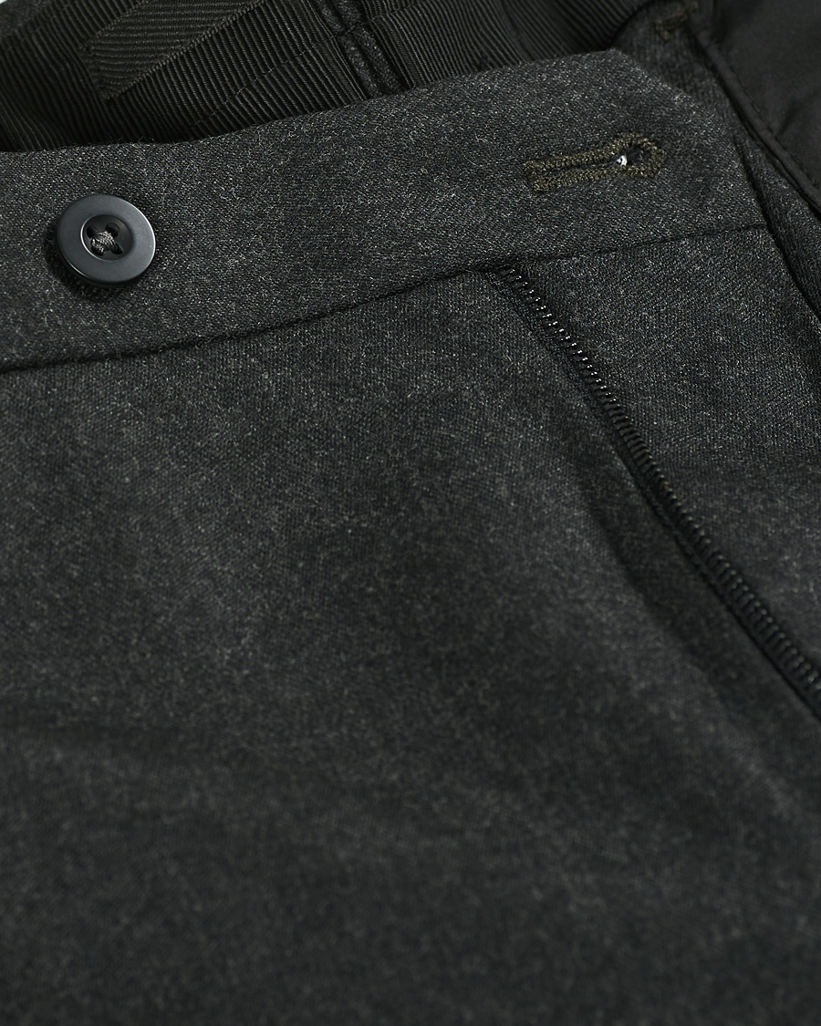 Herre | Bukser | Incotex | Slim Fit Washable Flannel Trousers Dark Grey