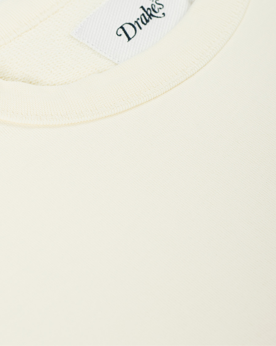 Herre | Gensere | Drake's | Chain Stitched Cotton Sweatshirt Off White