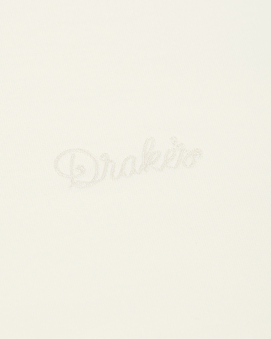 Herre | Gensere | Drake's | Chain Stitched Cotton Sweatshirt Off White