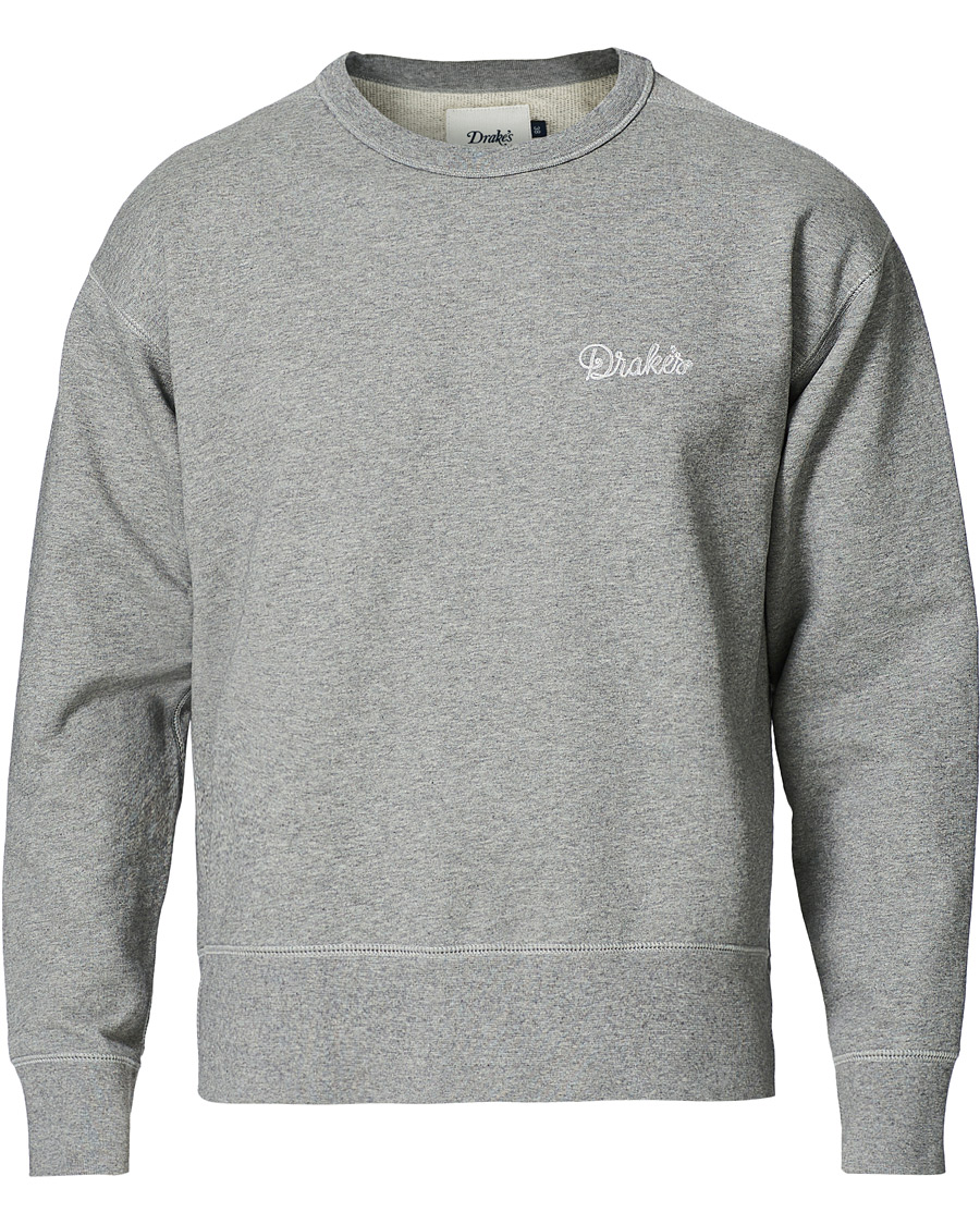 Herre | Gensere | Drake's | Sweatshirt Solid Grey Melange