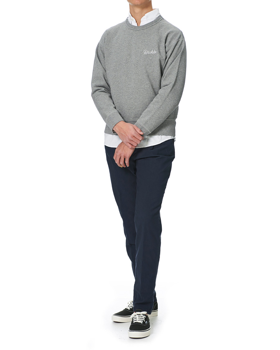 Herre | Gensere | Drake's | Sweatshirt Solid Grey Melange