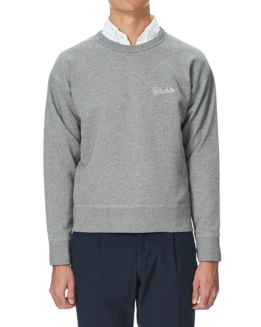 Herre | Gensere | Drake's | Sweatshirt Solid Grey Melange