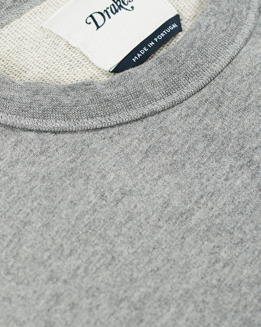 Herre | Gensere | Drake's | Sweatshirt Solid Grey Melange