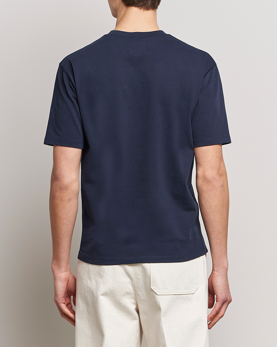 Herre | T-Shirts | Drake's | Short Sleeve Hiking T-Shirt Navy
