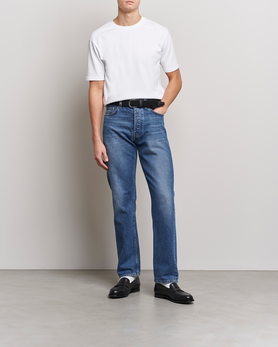 Herre | T-Shirts | Drake's | Short Sleeve Hiking T-Shirt White