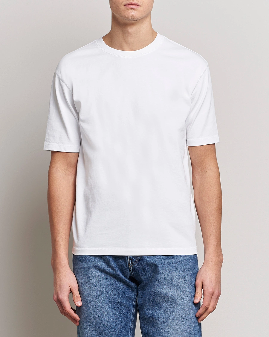 Herre | Hvite t-shirts | Drake's | Short Sleeve Hiking Tee White