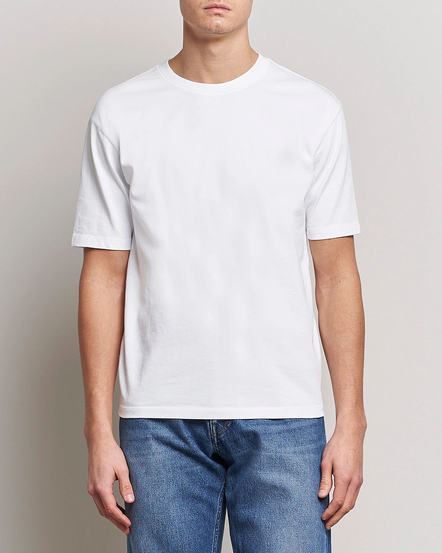 Herre | T-Shirts | Drake's | Short Sleeve Hiking T-Shirt White