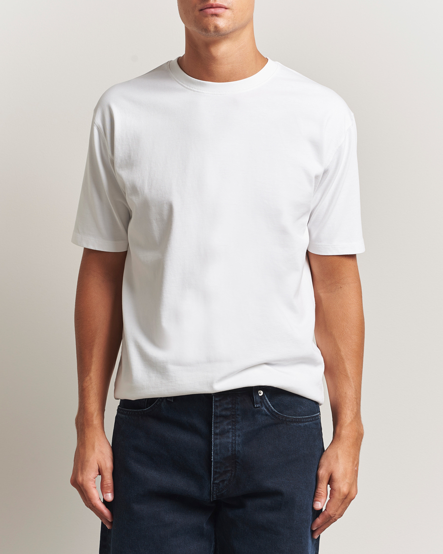 Herre | T-Shirts | Drake's | Short Sleeve Hiking T-Shirt White