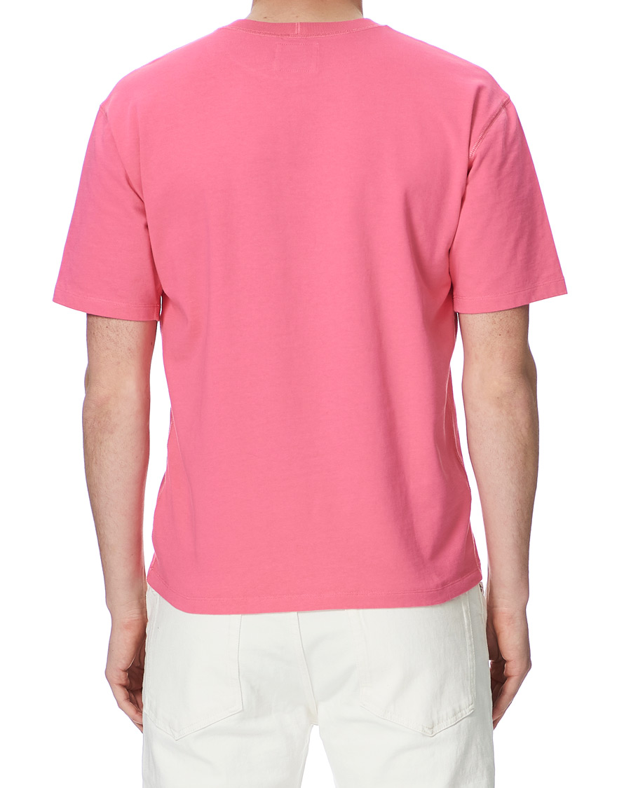 Herre | T-Shirts | Drake's | Cotton Crew Neck Hiking Tee Fuschia