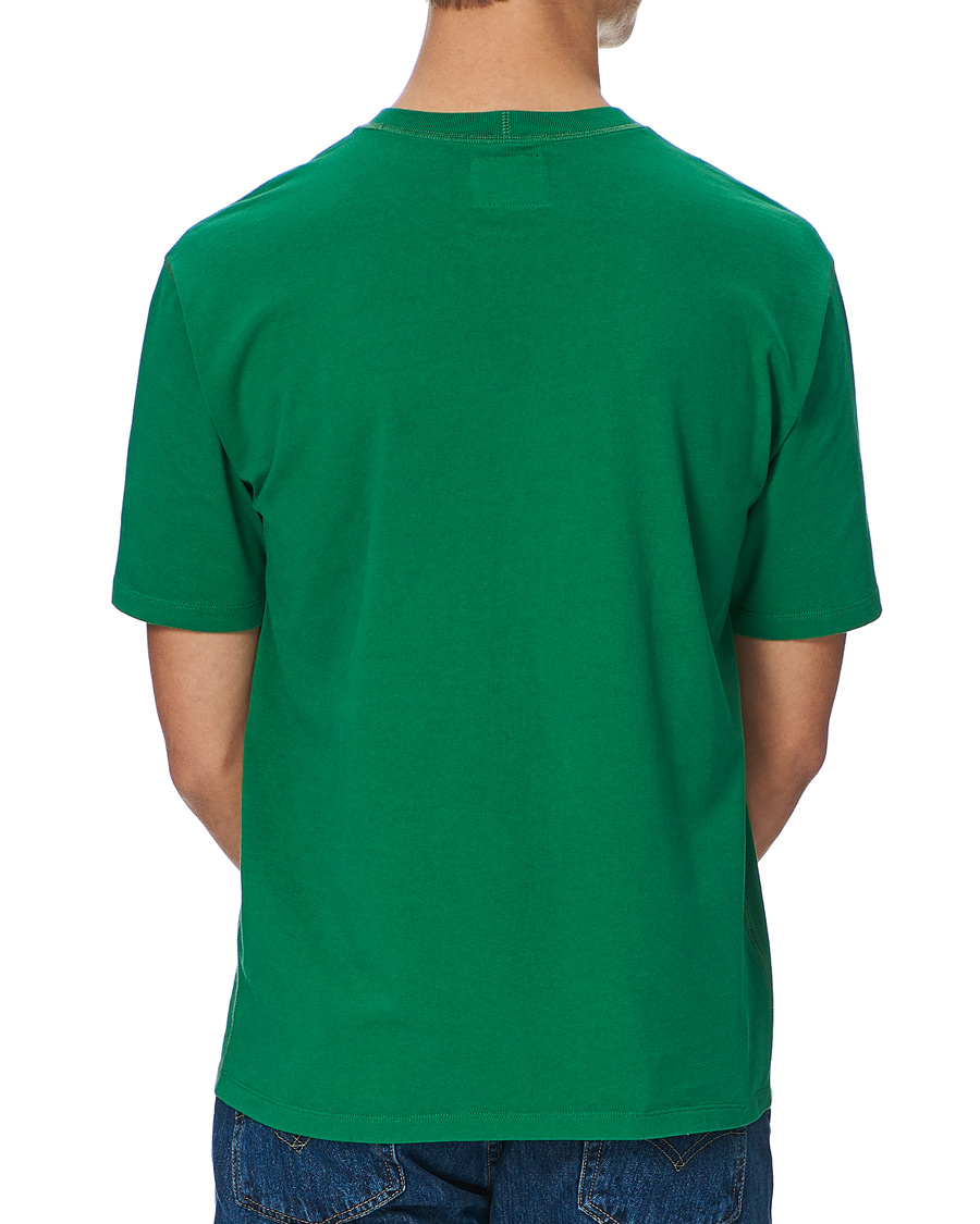 Herre | T-Shirts | Drake's | Cotton Crew Neck Hiking Tee Forest Green