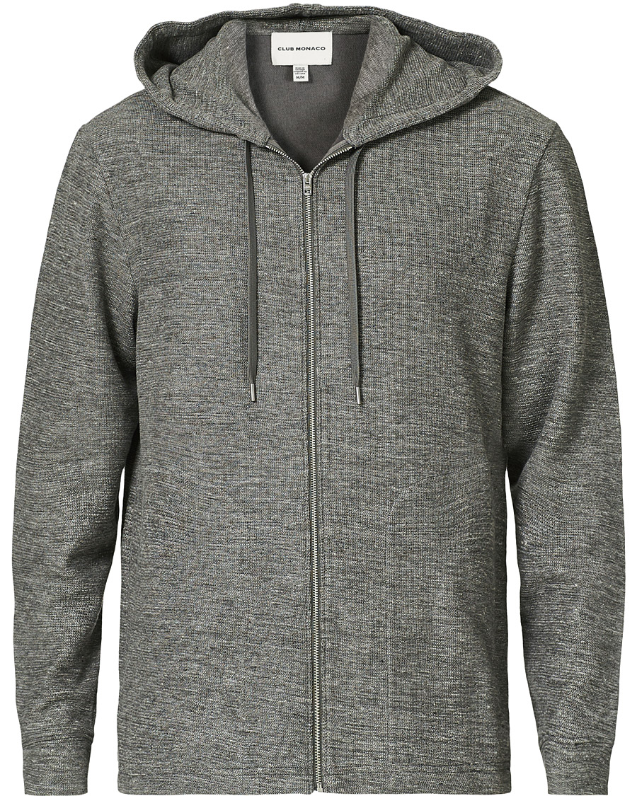 Herre | Gensere | Club Monaco | Zip Linen Hoodie Heather Grey