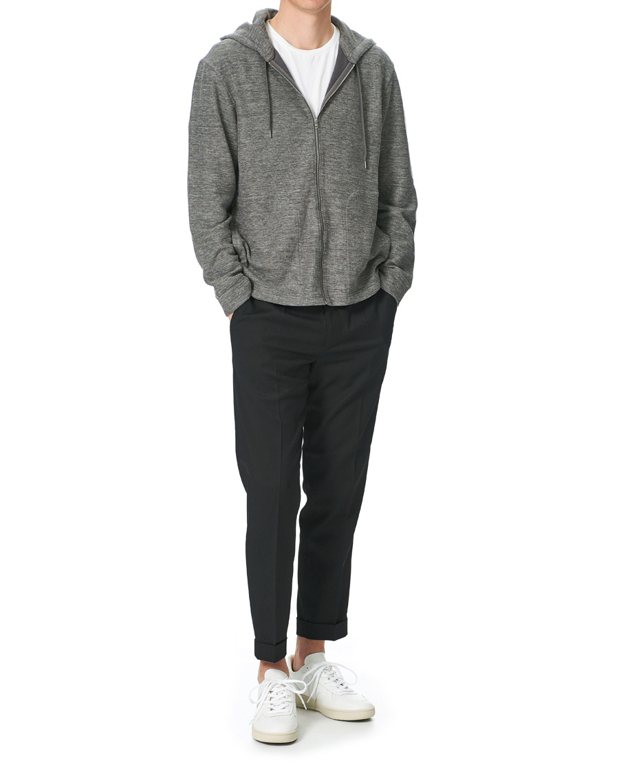 Herre | Gensere | Club Monaco | Zip Linen Hoodie Heather Grey