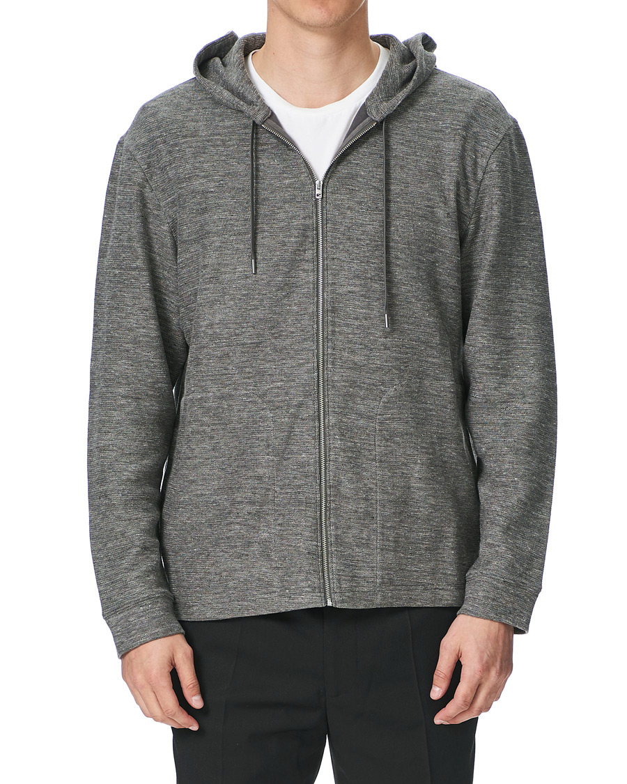 Herre | Gensere | Club Monaco | Zip Linen Hoodie Heather Grey