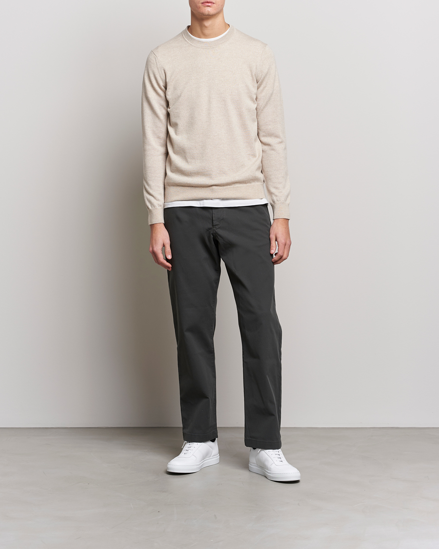 Herre | Gensere | NN07 | Ted Merino Crew Neck Pullover Light Khaki