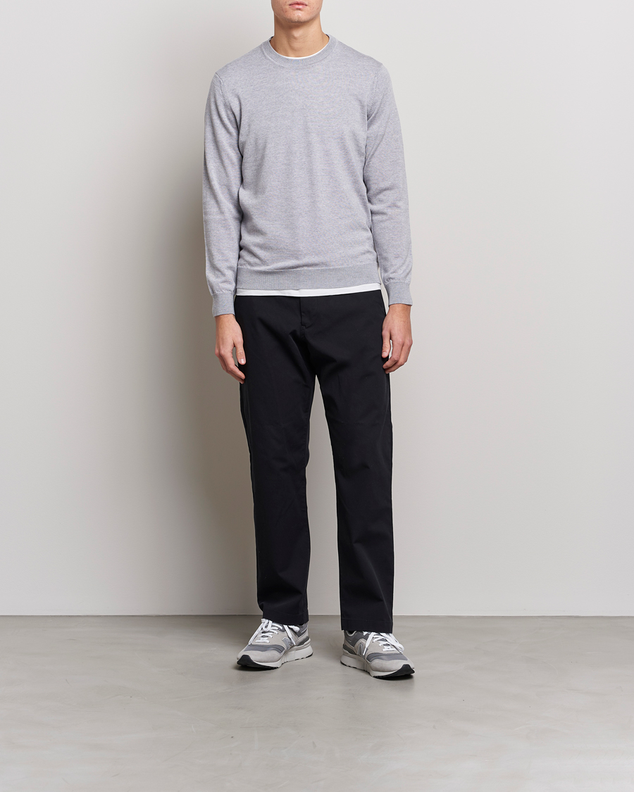 Herre | Gensere | NN07 | Ted Merino Crew Neck Pullover Light Grey