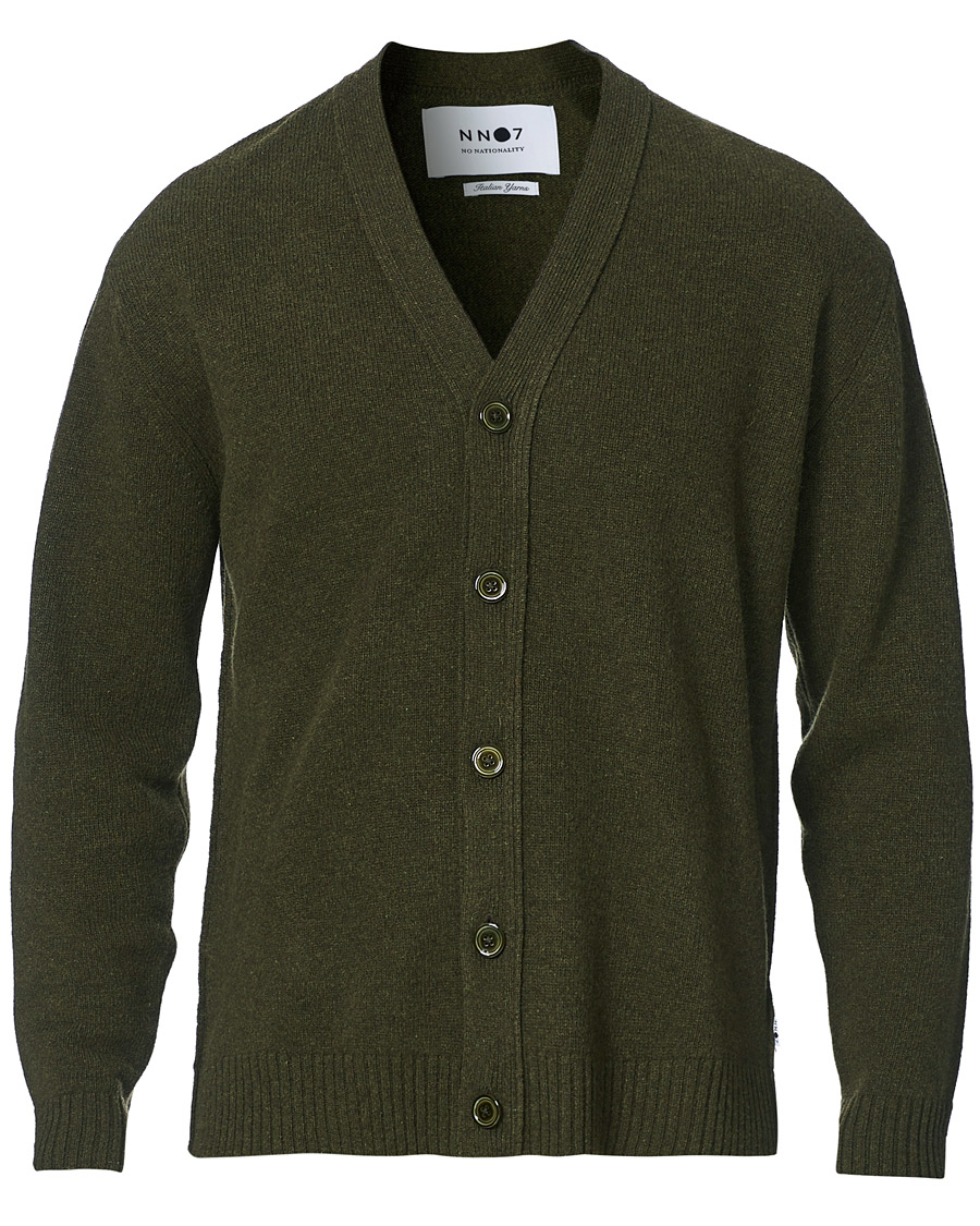 Herre | Gensere | NN07 | Bjorn Lambswool Cardigan Dark Army