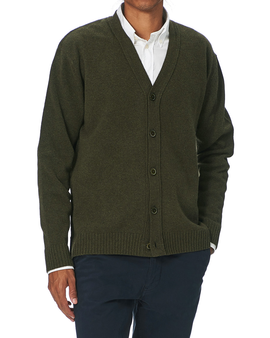 Herre | Gensere | NN07 | Bjorn Lambswool Cardigan Dark Army