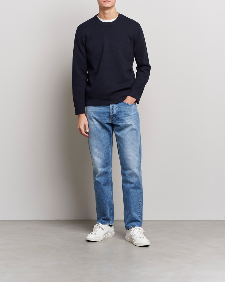 Herre | Gensere | NN07 | Luis Cotton/Modal Pullover Navy Blue