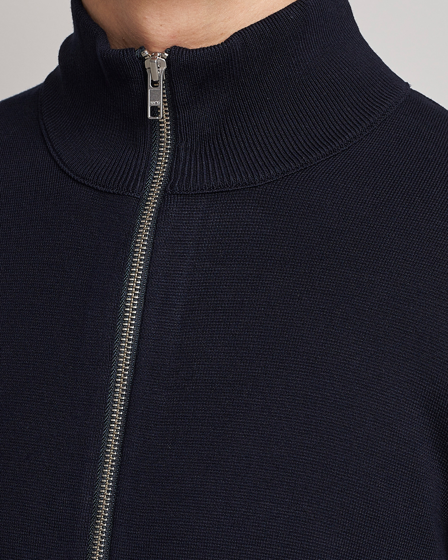 Herre | Gensere | NN07 | Luis Cotton/Modal Full Zip Sweater Navy Blue