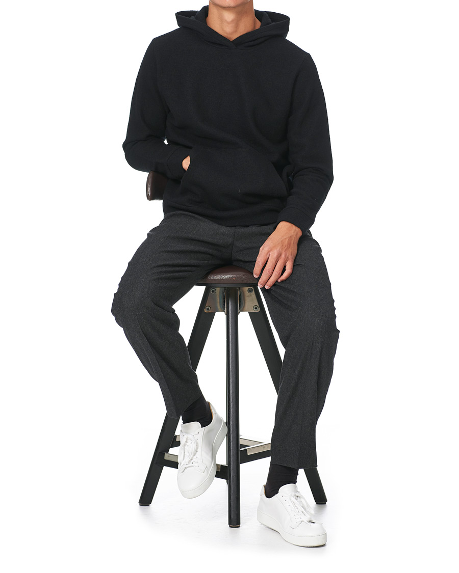 Herre | Gensere | NN07 | Mark Boiled Wool Hoodie Black