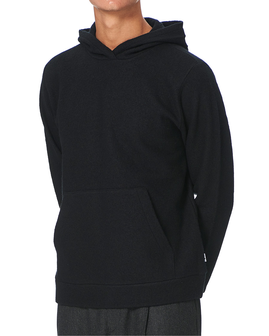 Herre | Gensere | NN07 | Mark Boiled Wool Hoodie Black