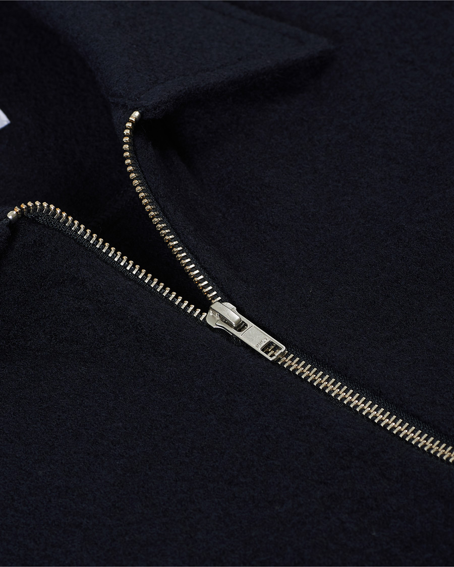 Herre | Gensere | NN07 | Ivan Boiled Wool Full Zip Navy Blue