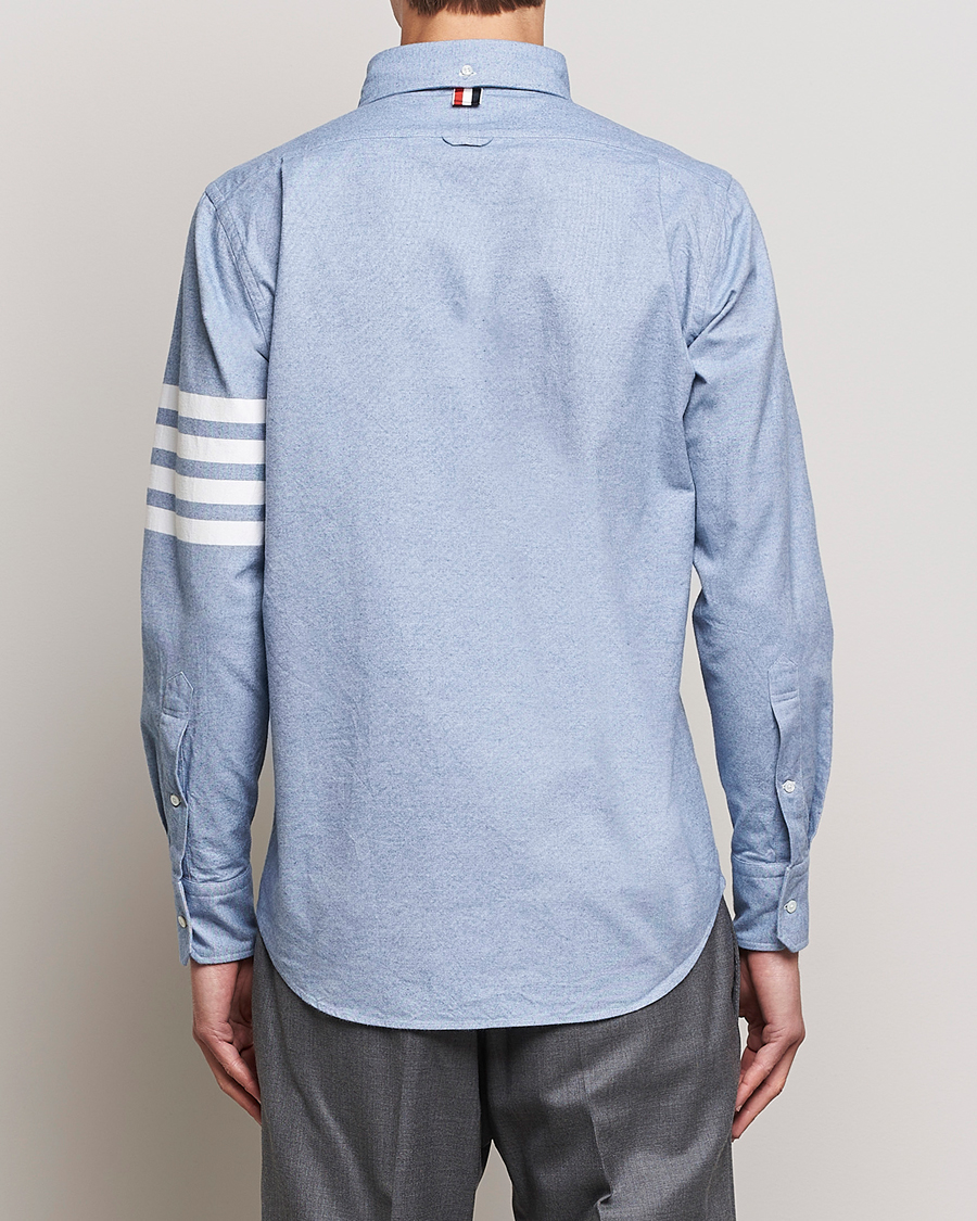 Herre | Skjorter | Thom Browne | 4-Bar Flannel Shirt Light Blue