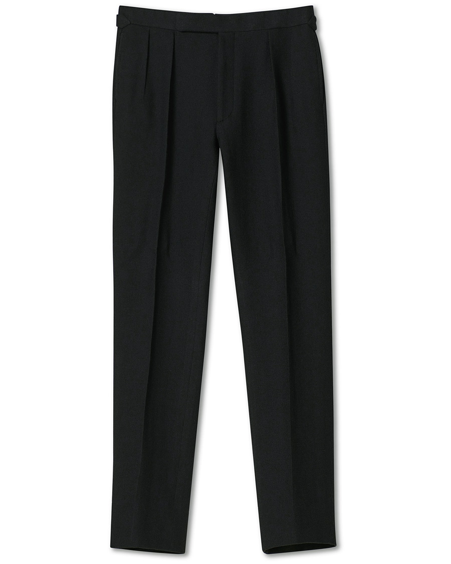Herre | Bukser | Ralph Lauren Purple Label | Gregory Double Pleated Trousers Black