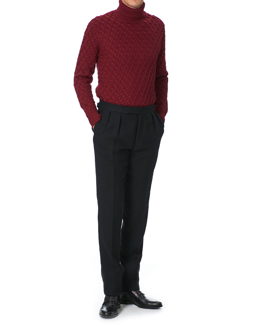 Herre | Bukser | Ralph Lauren Purple Label | Gregory Double Pleated Trousers Black