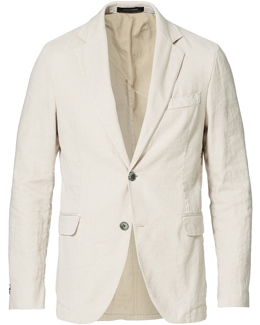 Herre | Dressjakker | Oscar Jacobson | Egel Cotton/Linen GW Blazer Creme