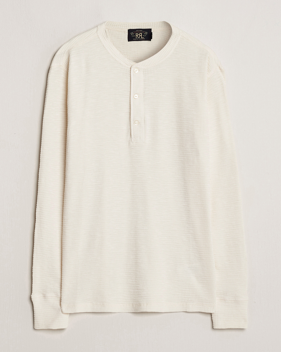 Herre | Gensere | RRL | Long Sleeve Henley Paper White