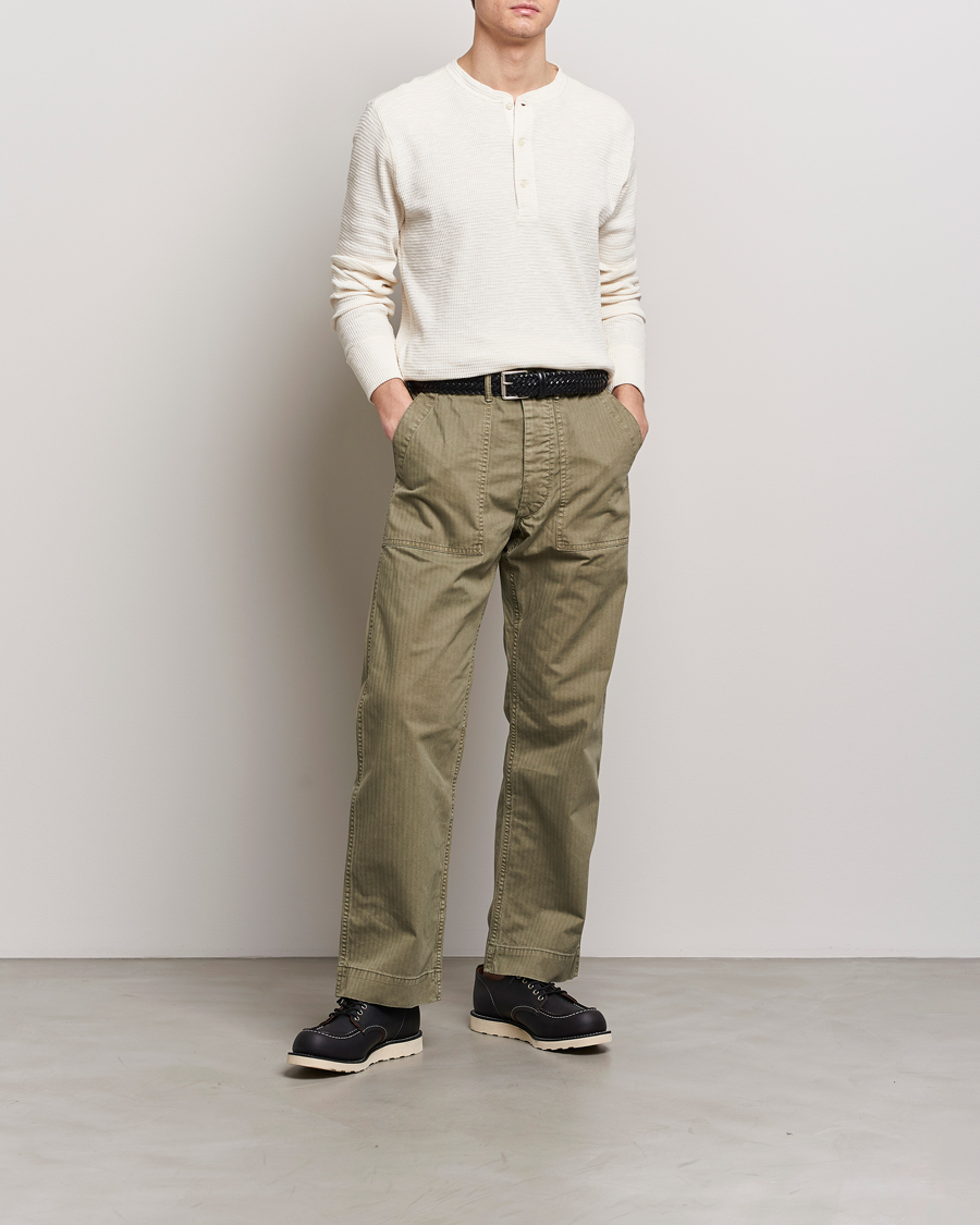 Herre | Gensere | RRL | Long Sleeve Henley Paper White