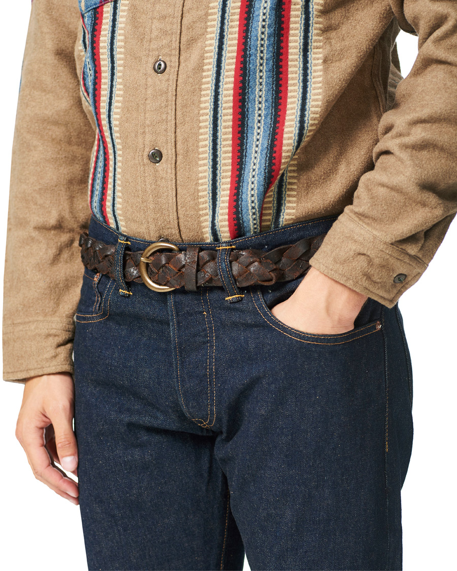 Herre | RRL Braided Casual Belt Brown Leather | RRL | Braided Casual Belt Brown Leather