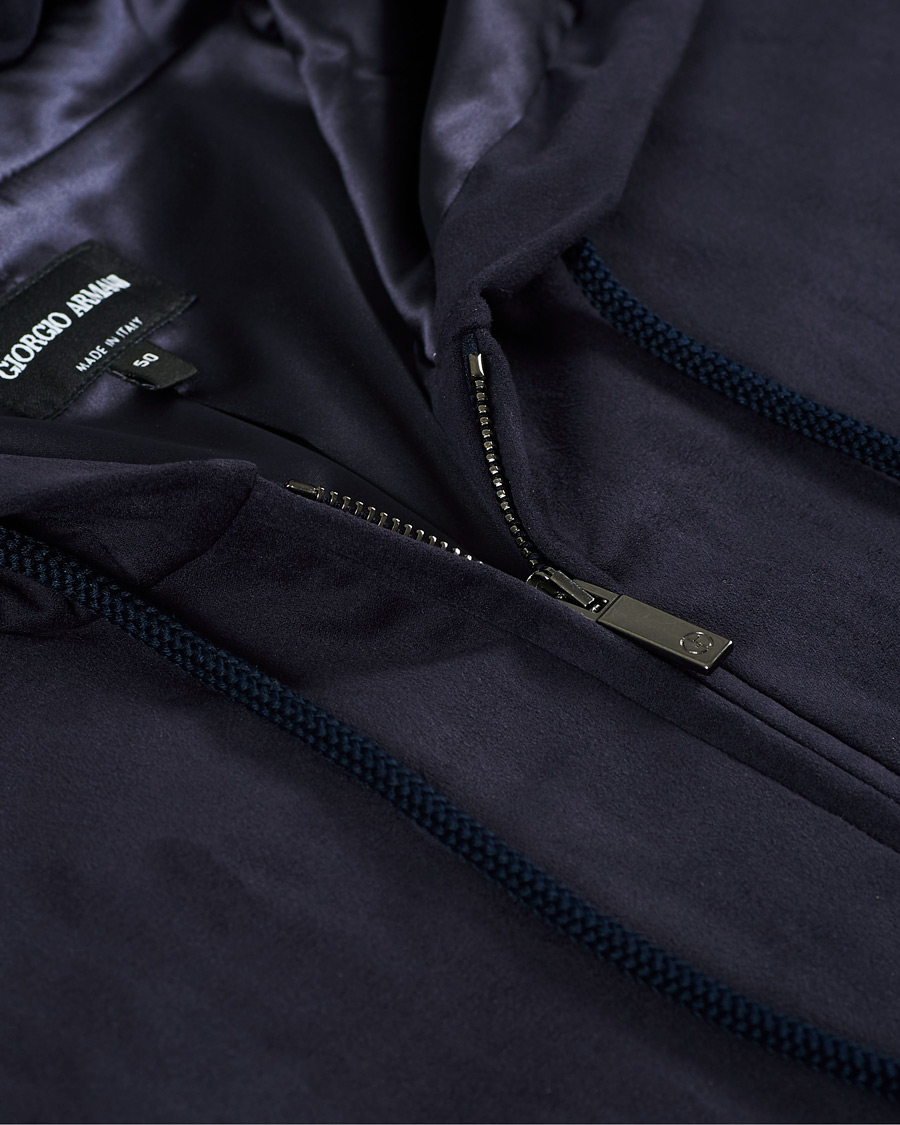 Herre | Jakker | Giorgio Armani | Alcantara Hooded Blouson Navy