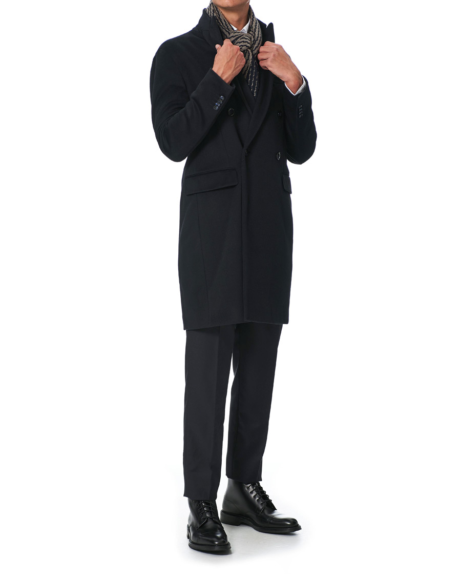 Herre | Bukser | Giorgio Armani | Tapered Wool/Cashmere Gabardine Trousers Navy