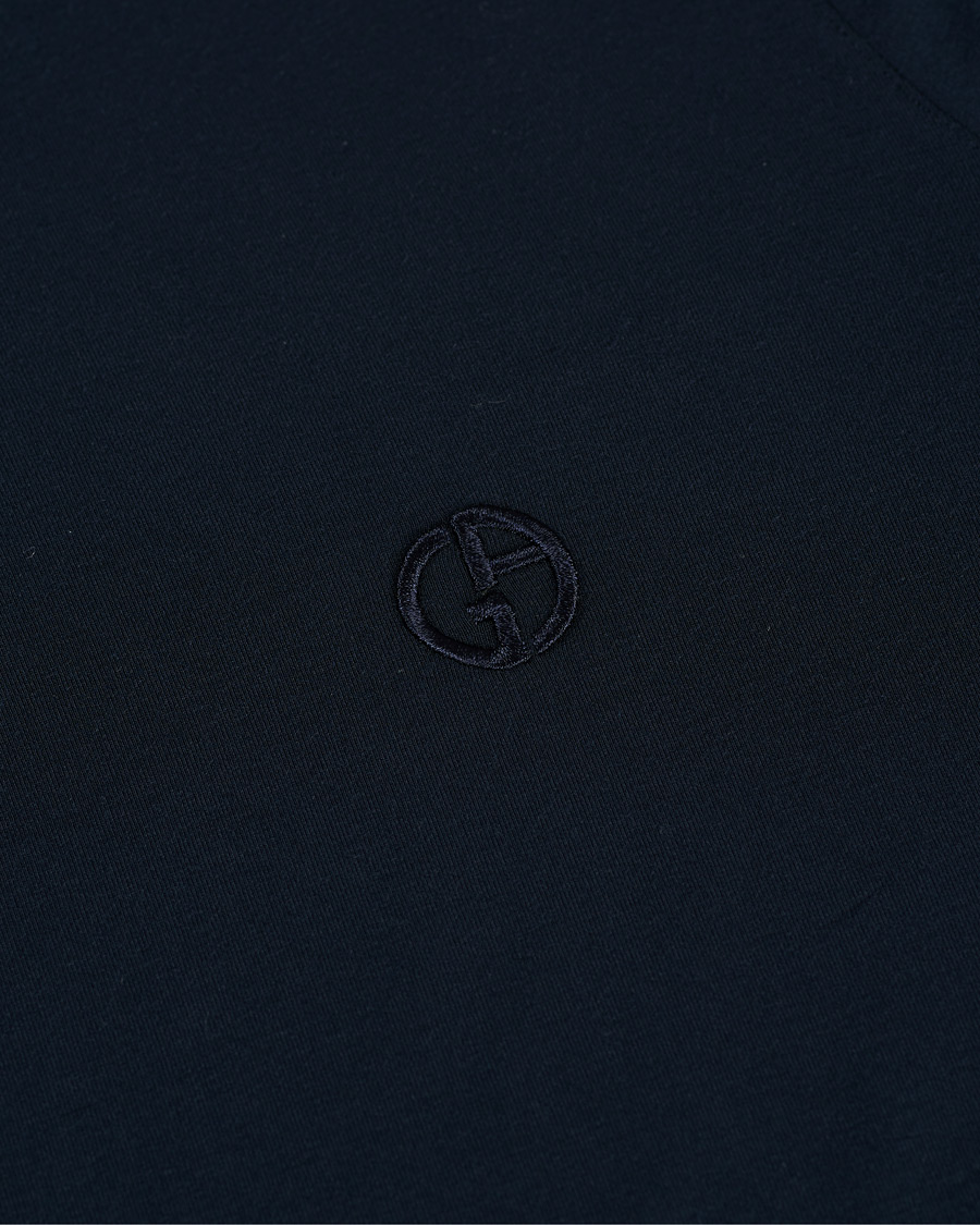Herre | T-Shirts | Giorgio Armani | Embroidered Logo T-Shirt Navy