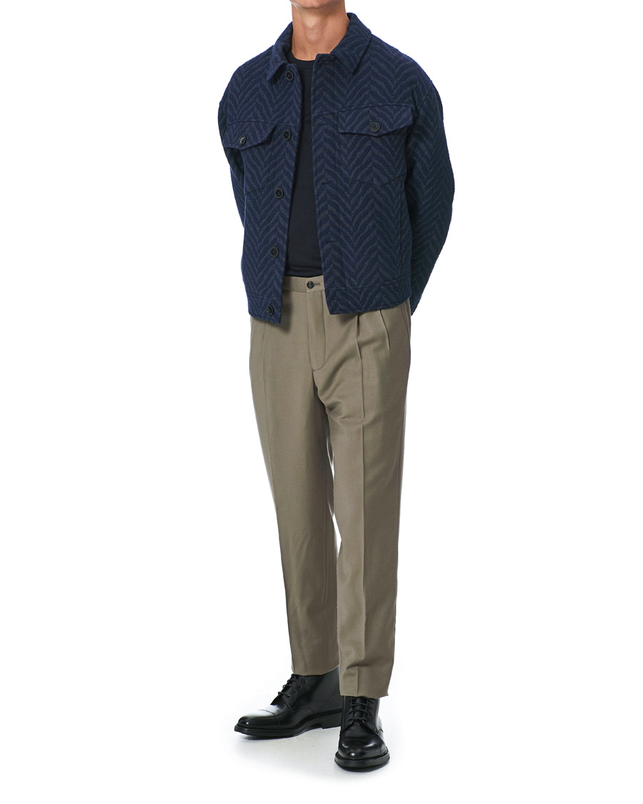 Herre | T-Shirts | Giorgio Armani | Signature Embroidery T-Shirt Navy