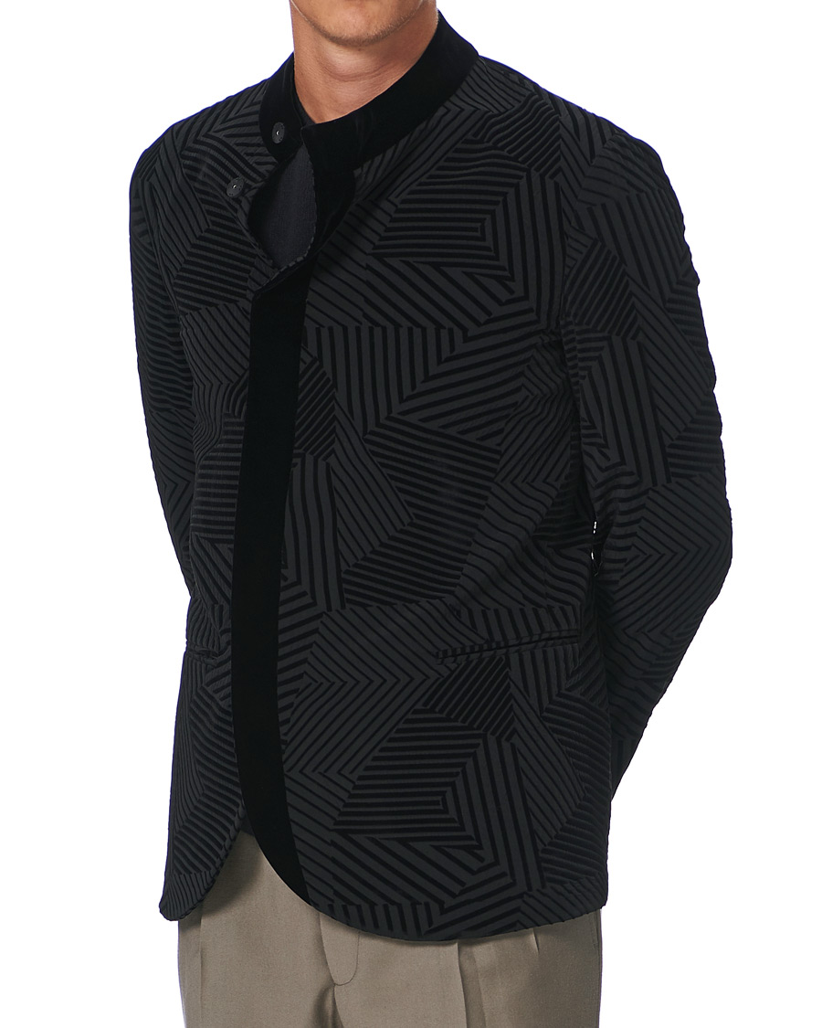 Herre | Dressjakker | Giorgio Armani | Geometric Velvet Jacket Black