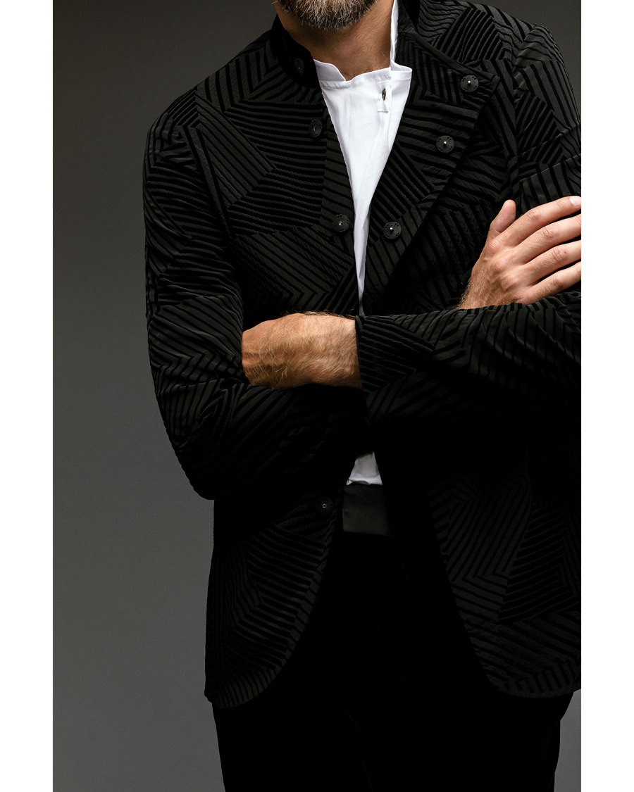 Herre | Dressjakker | Giorgio Armani | Geometric Velvet Jacket Black