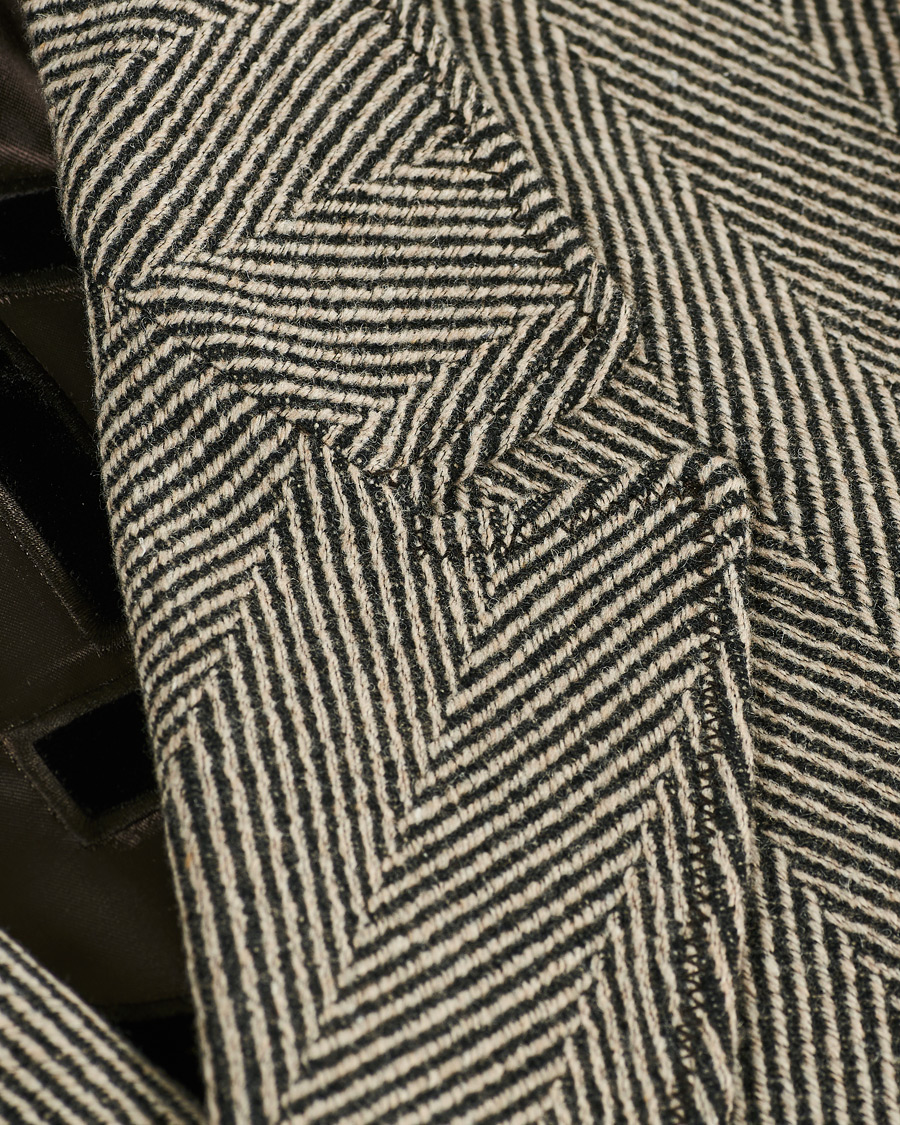 Herre | Jakker | Giorgio Armani | Wool Chevron Peacoat Grey